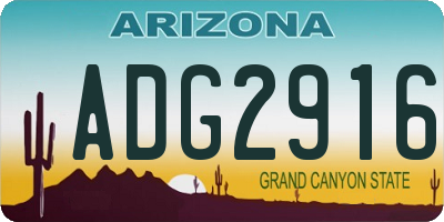 AZ license plate ADG2916