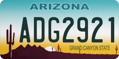 AZ license plate ADG2921