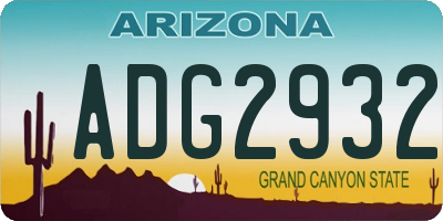 AZ license plate ADG2932
