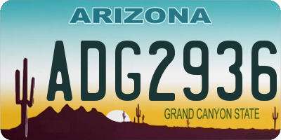 AZ license plate ADG2936