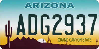 AZ license plate ADG2937