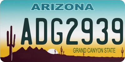 AZ license plate ADG2939