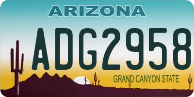 AZ license plate ADG2958