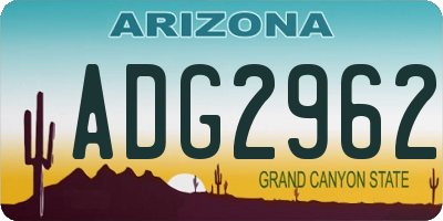 AZ license plate ADG2962