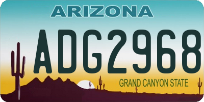 AZ license plate ADG2968