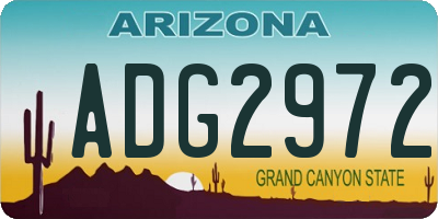 AZ license plate ADG2972