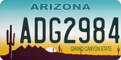 AZ license plate ADG2984