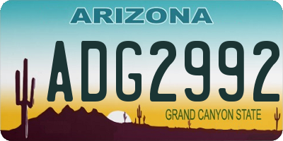 AZ license plate ADG2992