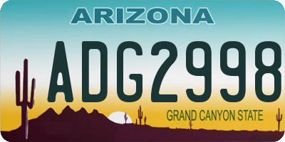 AZ license plate ADG2998