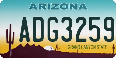 AZ license plate ADG3259