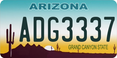 AZ license plate ADG3337