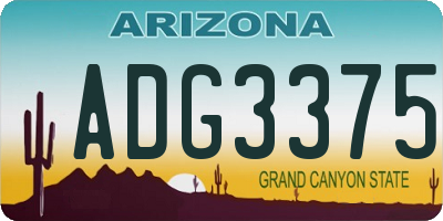 AZ license plate ADG3375