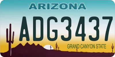 AZ license plate ADG3437