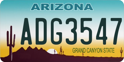 AZ license plate ADG3547