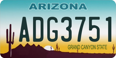AZ license plate ADG3751
