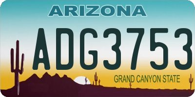AZ license plate ADG3753