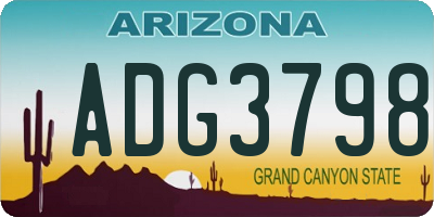 AZ license plate ADG3798
