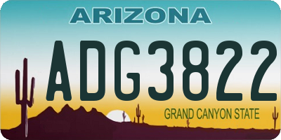 AZ license plate ADG3822