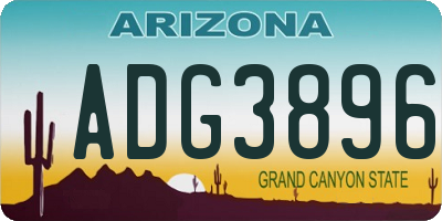 AZ license plate ADG3896
