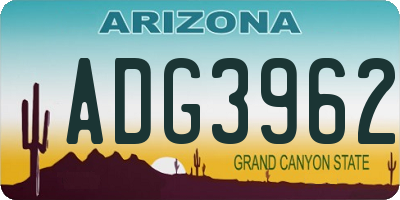AZ license plate ADG3962