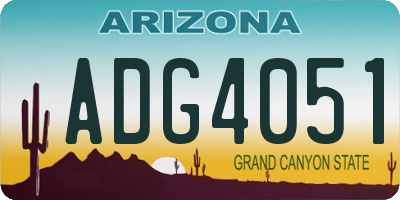 AZ license plate ADG4051