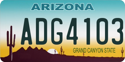 AZ license plate ADG4103