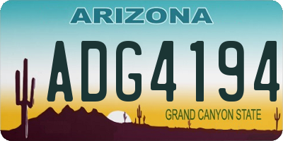 AZ license plate ADG4194