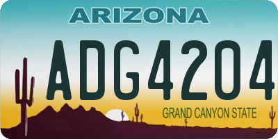 AZ license plate ADG4204