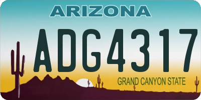 AZ license plate ADG4317