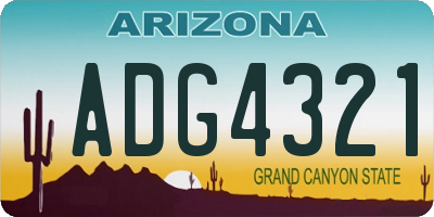 AZ license plate ADG4321