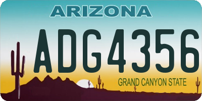 AZ license plate ADG4356