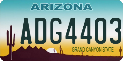 AZ license plate ADG4403
