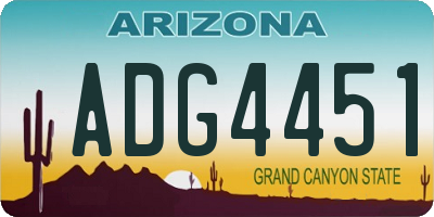 AZ license plate ADG4451
