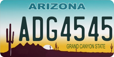 AZ license plate ADG4545