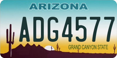 AZ license plate ADG4577