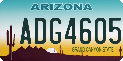 AZ license plate ADG4605