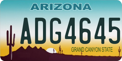 AZ license plate ADG4645