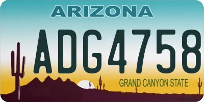 AZ license plate ADG4758