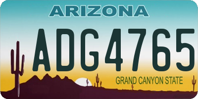 AZ license plate ADG4765