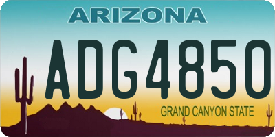 AZ license plate ADG4850