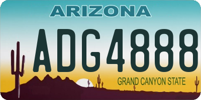 AZ license plate ADG4888