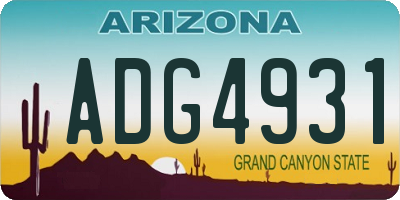 AZ license plate ADG4931