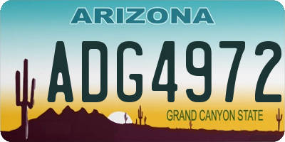 AZ license plate ADG4972