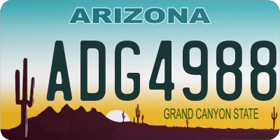 AZ license plate ADG4988