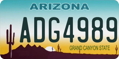 AZ license plate ADG4989