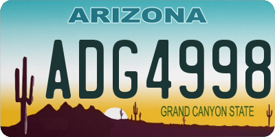 AZ license plate ADG4998