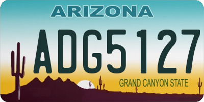 AZ license plate ADG5127