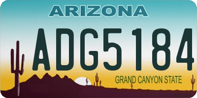 AZ license plate ADG5184