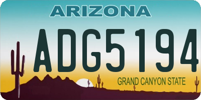 AZ license plate ADG5194