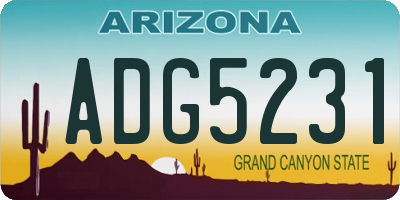 AZ license plate ADG5231